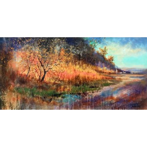 Tahir Bilal Ummi, 18 x 36 Inch, Oil on Canvas, Landscape Painting, AC-TBL-119